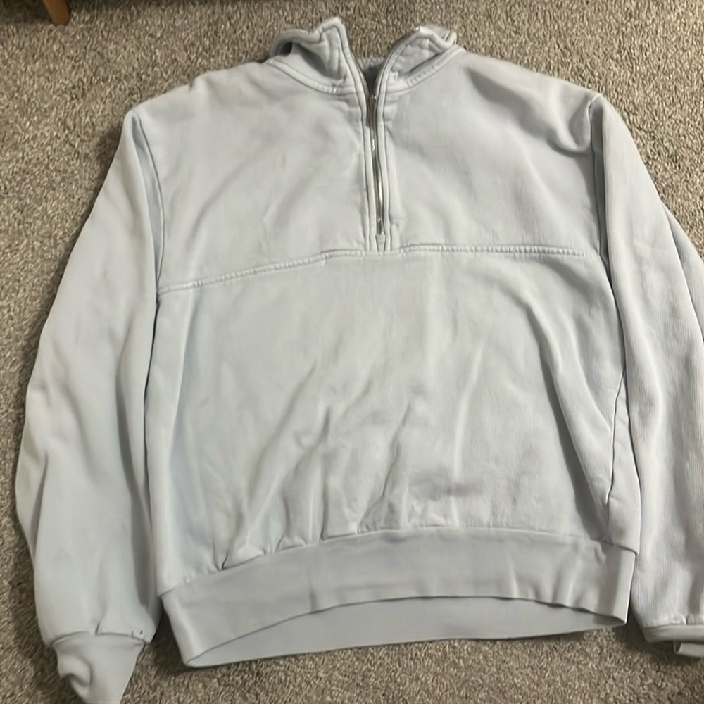 Brandy Melville Light Blue Zip-Up Sweater
